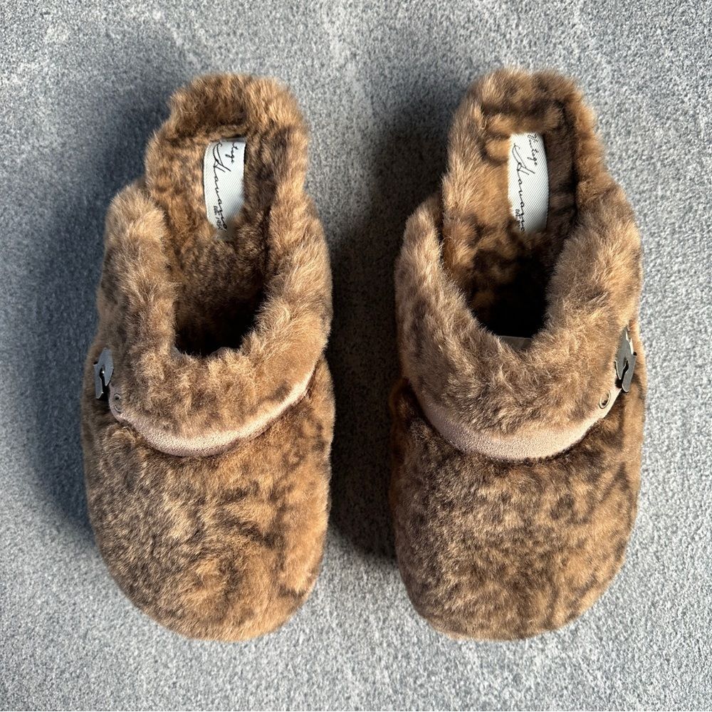 NWB Vintage Havana "Easy" Faux Fur Slipper in Brown Snake Women's 7 Cork Slides - Picture 3 of 12